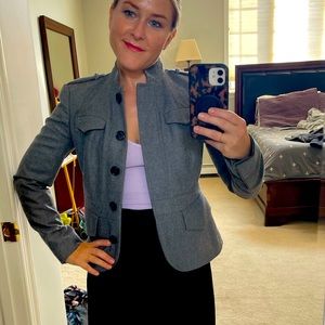 Gray military style blazer